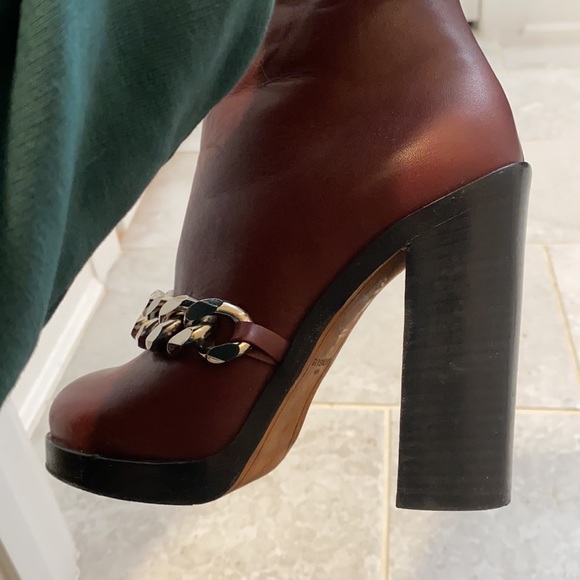 Burgundy Givenchy Chain Embellished Boots - Picture 8 of 9